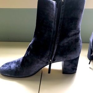 Blue velvet ankle boots - brand new - never worn.